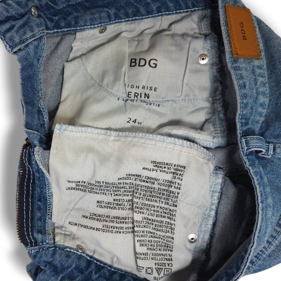 EUC Urban Outfitters BDG Erin Shortie High-Rise Denim Shorts Sz. 24 Vintage Blue - Picture 5 of 9